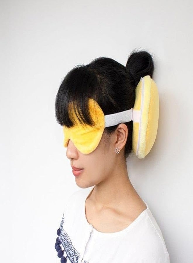 Flygon وسادة سفر فلايجون 2 في 1 مع قناع للعين ووسادة للعين، مناسبة للطائرة والقطار والسيارة أو للاستخدام الخارجي، وسادة رقبة للأطفال، وسادة رقبة للأطفال الصغار للسفر مع قناع للعين، مستلزمات أساسية للسفر البري، مقعد سيارة/طائرة - Image 1